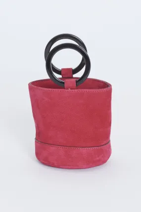 Pink Suede Mini Bonsai Preowned Bucket Bag