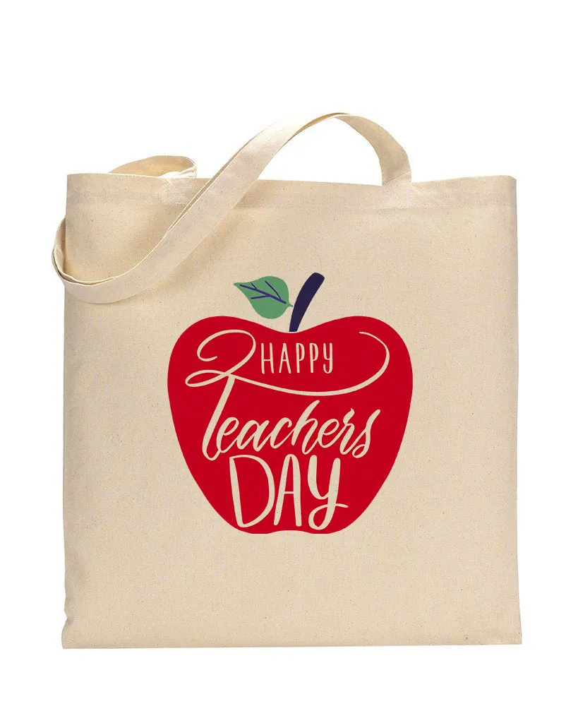 Red Apple Customizable Tote Bag- Teacher's Tote Bags