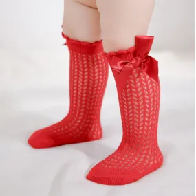 Red Bow Knee Socks