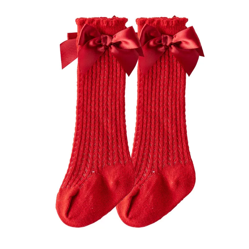 Red Bow Knee Socks