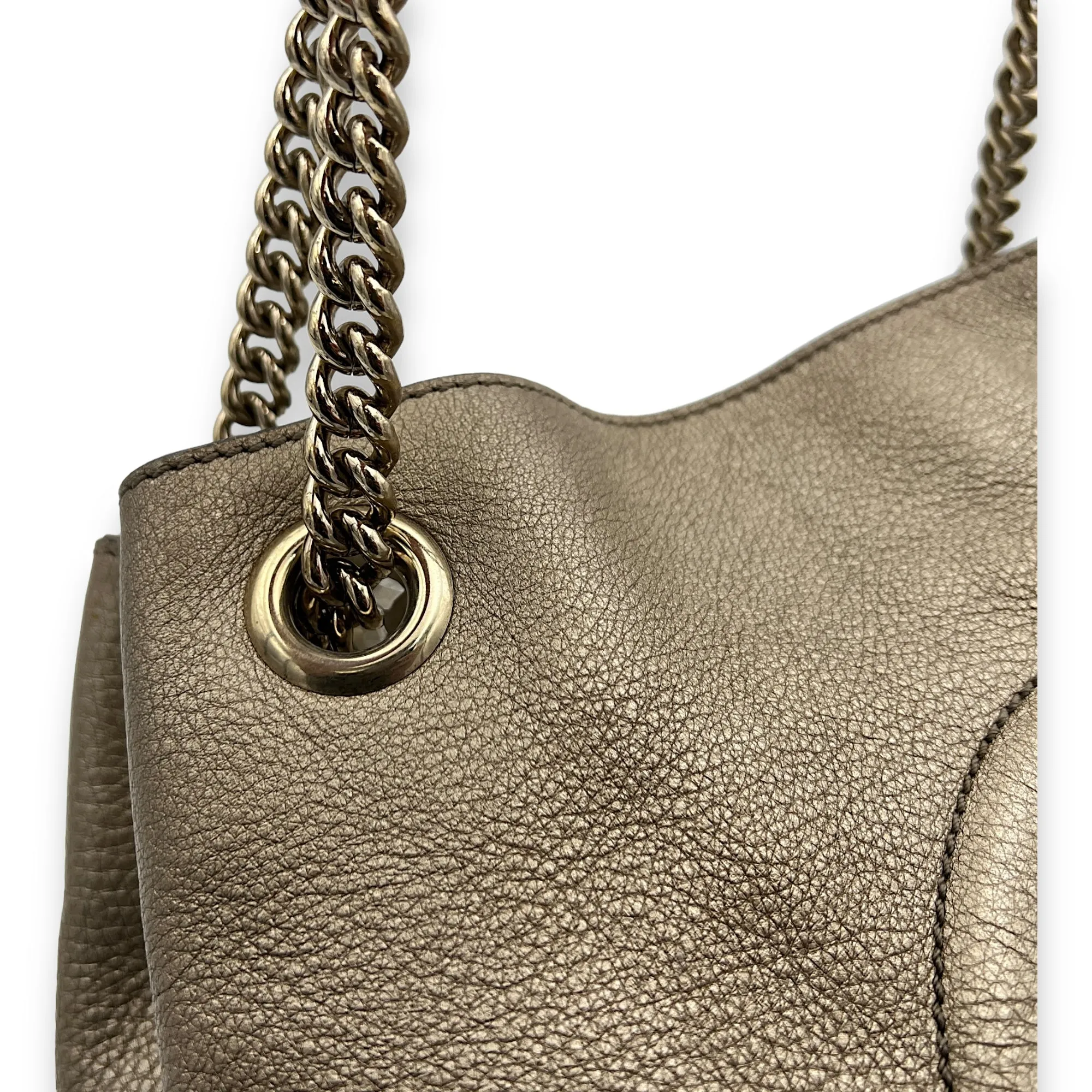 Soho Tote Bag Gold in Calfskin, Gold hardware