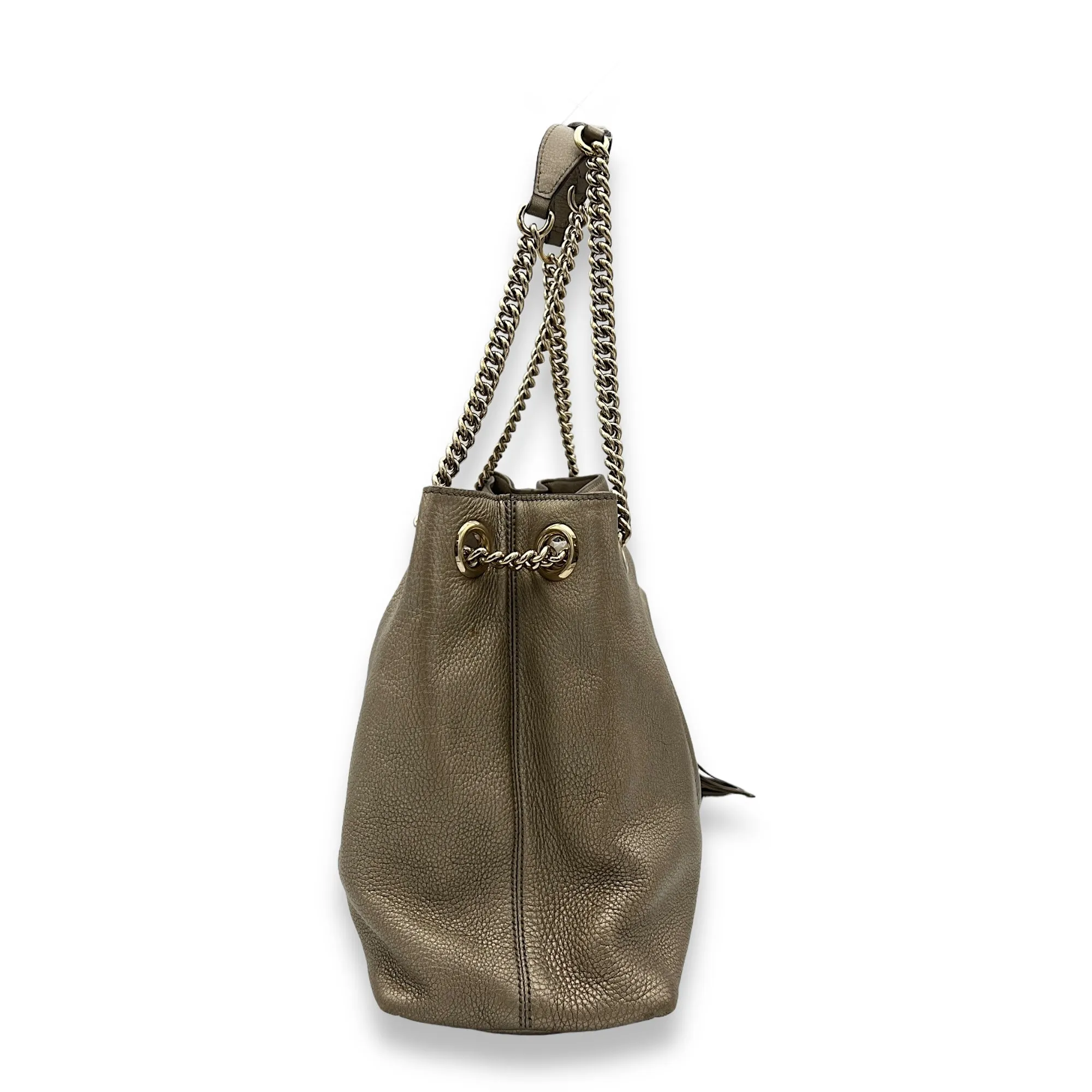 Soho Tote Bag Gold in Calfskin, Gold hardware