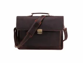 Stylish Leather Mens Briefcase Vintage Messenger Shoulder