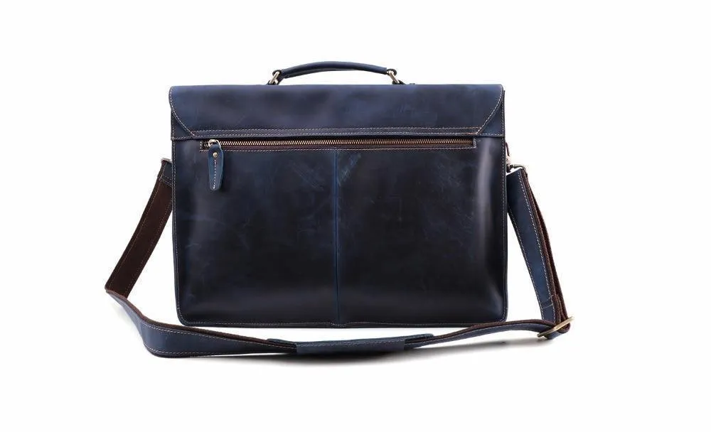 Stylish Leather Mens Briefcase Vintage Messenger Shoulder