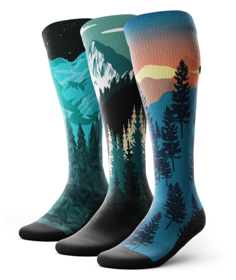 Tough Terrain Knee High Compression Socks 3-Pack