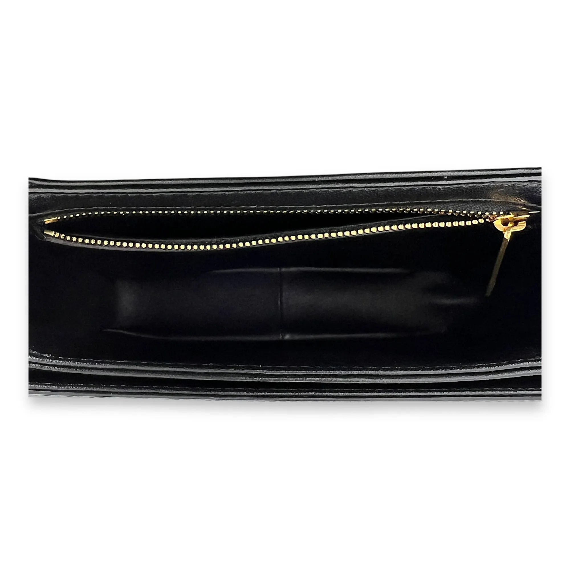 Triomphe Crossbody Bag Teen Black in Calfskin, Gold hardware