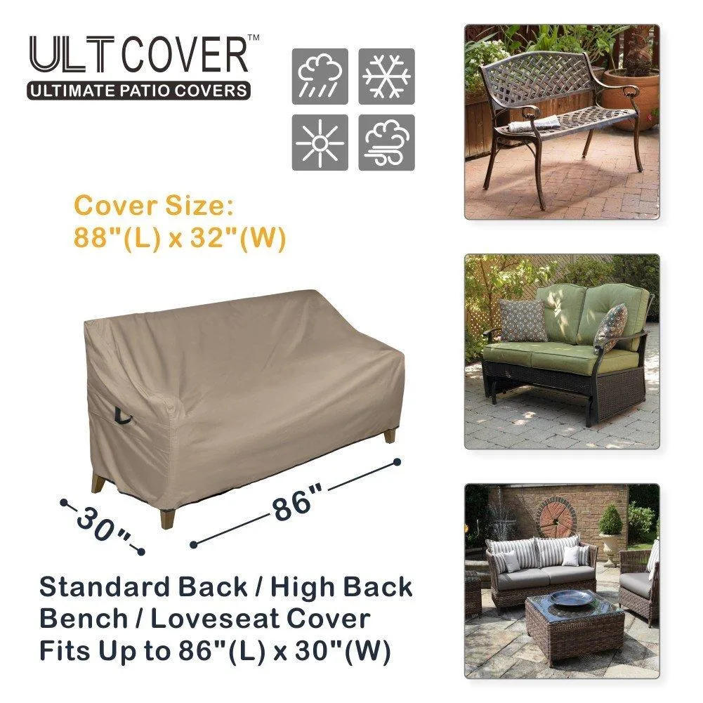 ULT Cover 100% Waterproof Outdoor Sofa Cover Durable Patio Loveseat/Bench Covers 86&quot;(L)x30&quot;(W)x35&quot;/24&quot;(H)