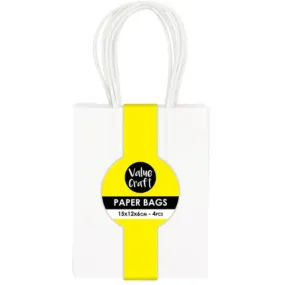 Value Craft DIY Gift Bags Mini, White- 4pk