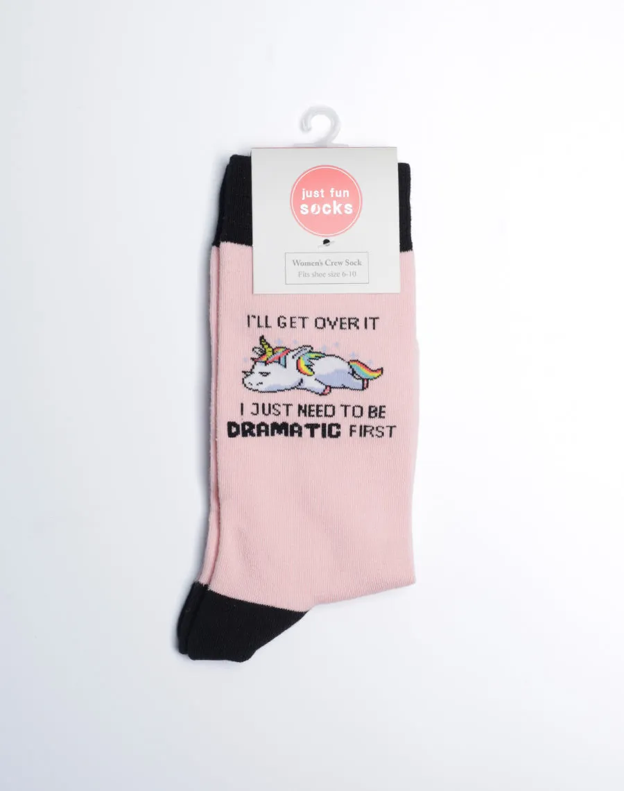 Women's I Just Need To Be Dramatic First Unicorn Crew Socks