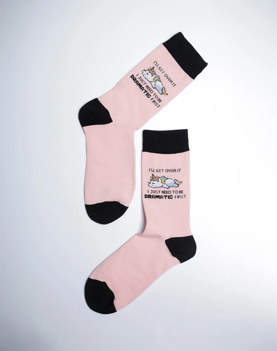 Women's I Just Need To Be Dramatic First Unicorn Crew Socks