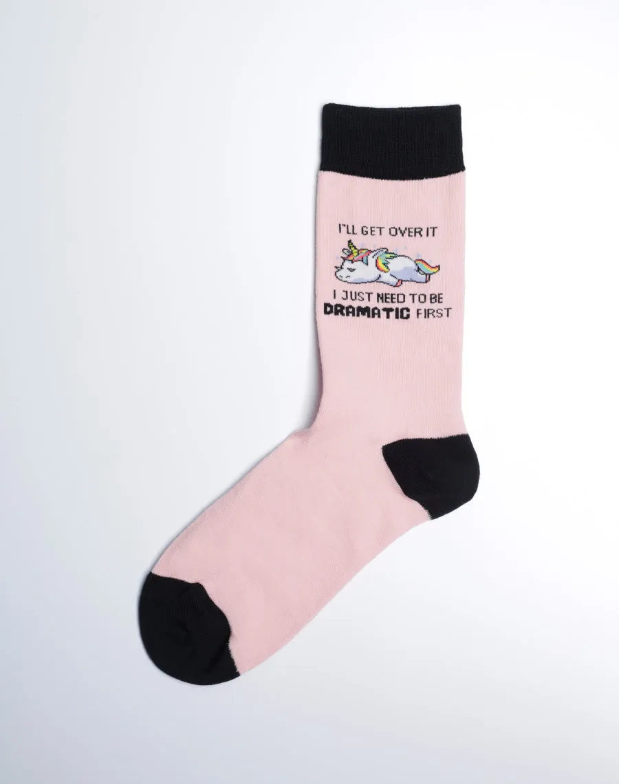 Women's I Just Need To Be Dramatic First Unicorn Crew Socks