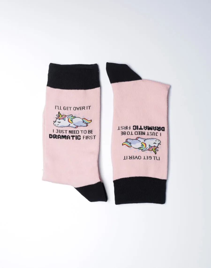 Women's I Just Need To Be Dramatic First Unicorn Crew Socks