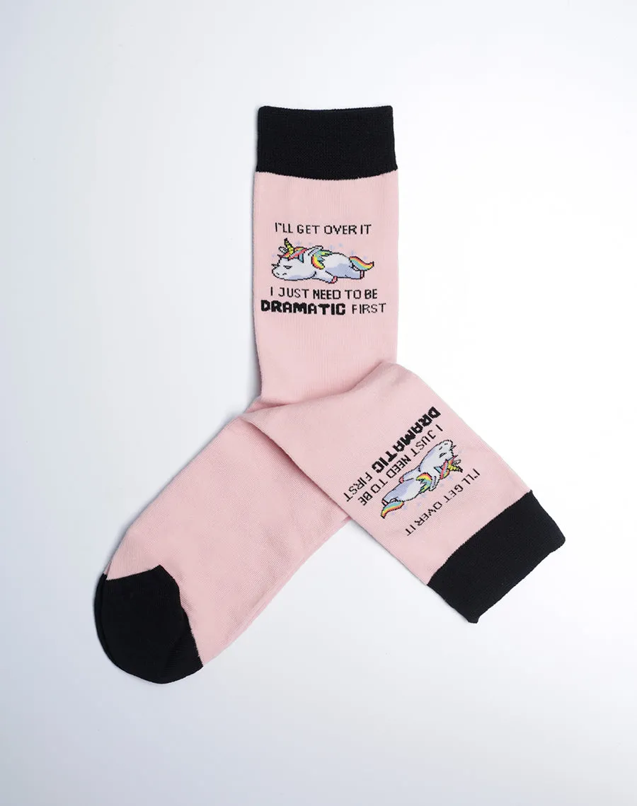 Women's I Just Need To Be Dramatic First Unicorn Crew Socks