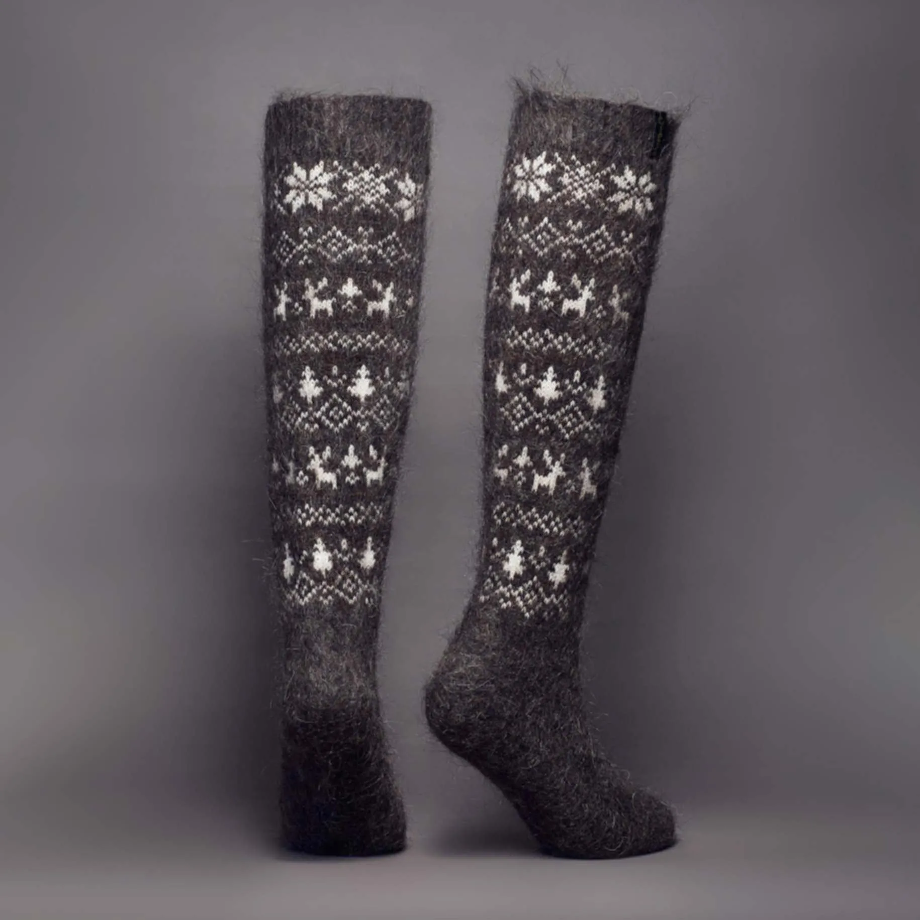 Women's Midnight Woods Goat Wool Knee-High Socks