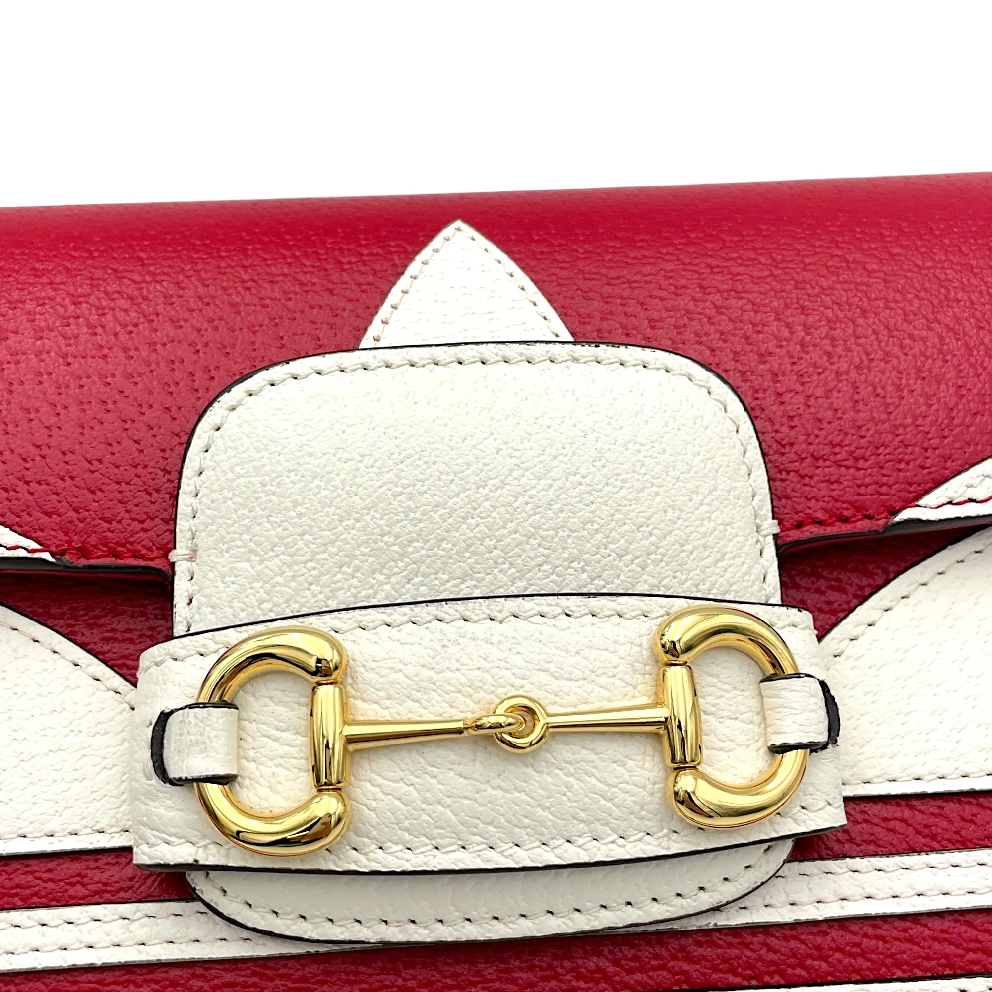 x Adidas Horsebit 1955 Crossbody Bag Red in Calfskin, Gold hardware